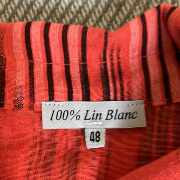 Lin Blanc made in Italy EU size 48,US L 100% linen - Picture 7 of 9